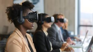 businesspeople using vr headsets office virtual training design projects showcase integration virtual reality technology 38013 11481