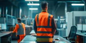 safety compliance officer inspecting work area hazards protocol adherence concept safety procedures compliance assessment workplace hazards inspection protocol 918839 53537