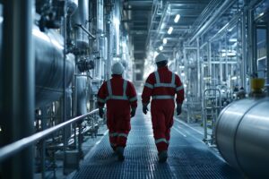 workers handling protective gear chemical processing plant 1166177 14155